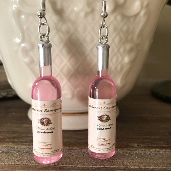 It's 5 O' Clock Somewhere Wine Bottle Earrings - Picture 3 of 6